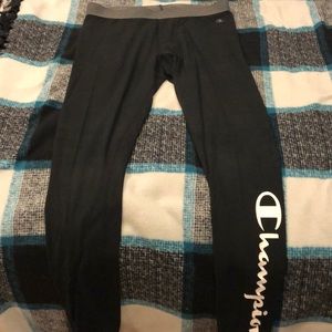 Black Champion Logo Leggings